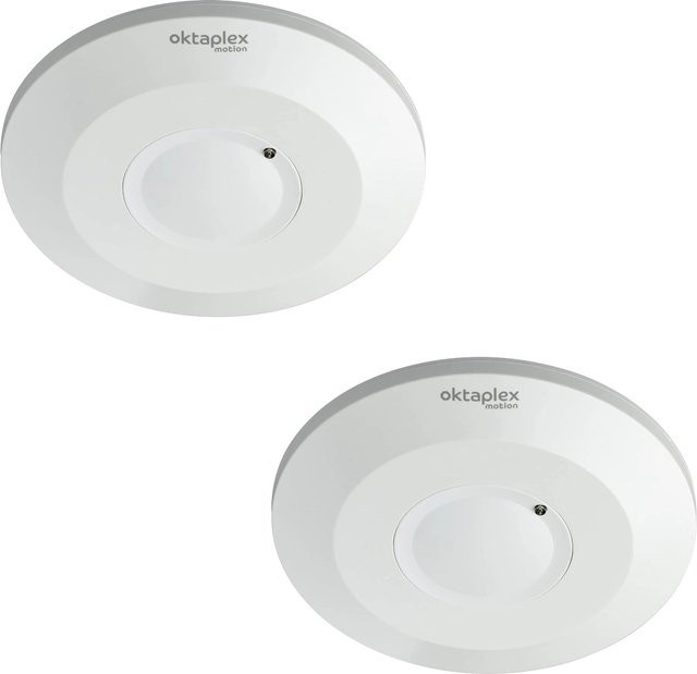 Oktaplex Ida Deckenbewegungsmelder 2er Set mit 360° HF-Sensor in Weiß - Bild 1