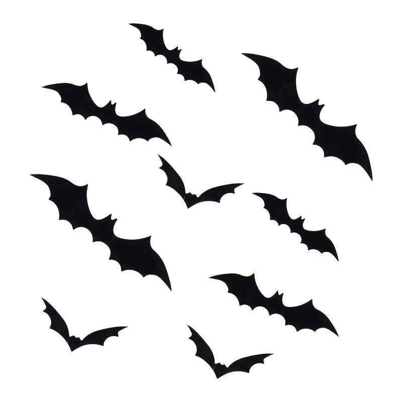Joy-enlife Halloween Fledermaus Wand Aufkleber 3D Schwarz aus PVC für deine Party Dekoration - Bild 3