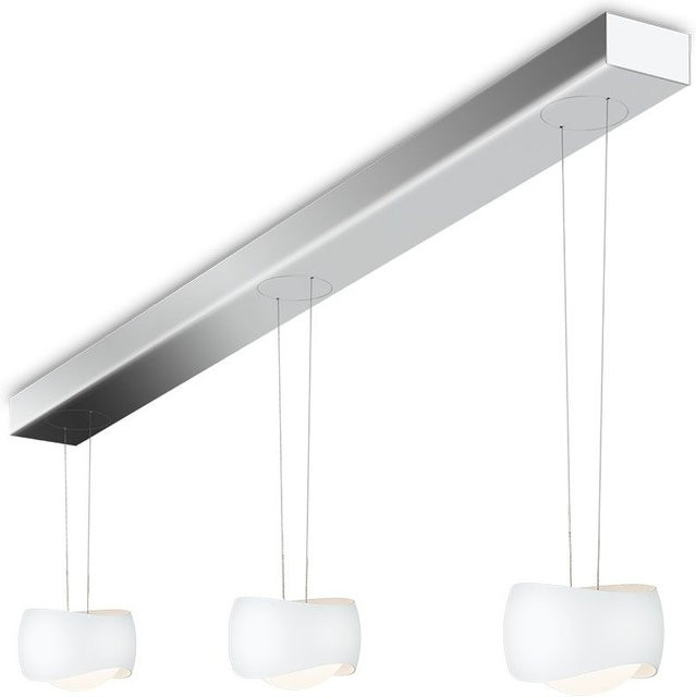 Oligo Curved Slack-Line LED-Pendelleuchte 3-flammig in Weiß matt und Chrom mit Tunable White (2200K - 5000K) - Bild 1