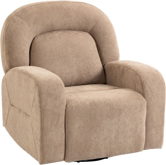 HOMCOM Relaxessel aus Samt und Polyester in Khaki, 360 Grad drehbar mit manueller Rückenlehnenverstellung, B/T/H: 75 x 93 x 100 cm - Bild 1