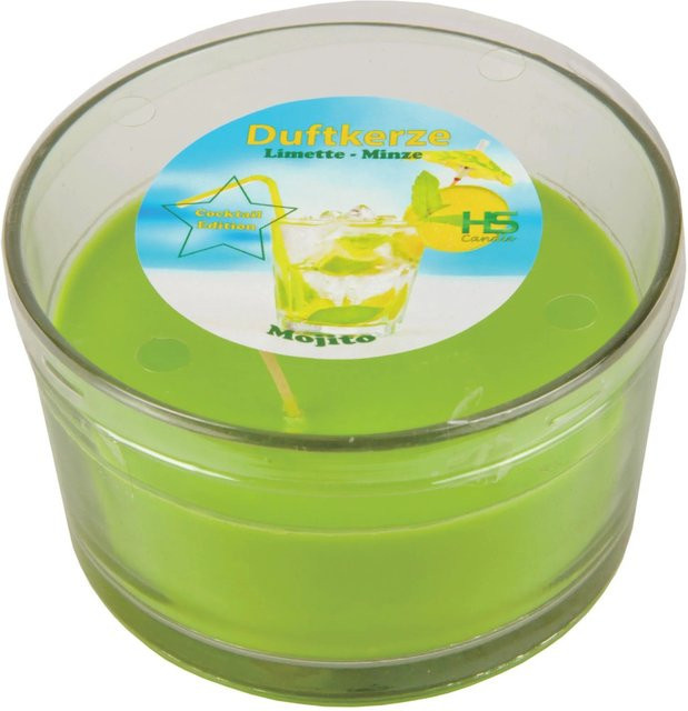 HS Candle Duftkerze Cocktail Edition Mojito Fruchtig Frisch in Glas, B/T/H: 7,0 x 13,0 x 13,0 cm - Bild 1