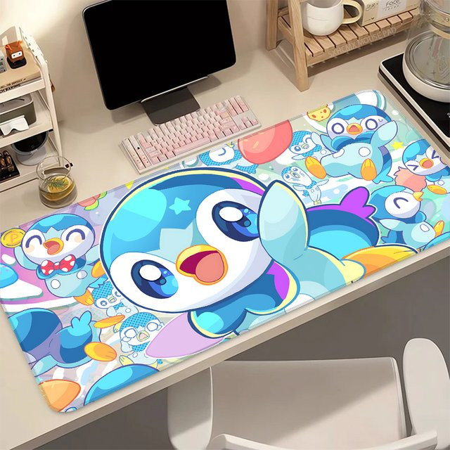 Bandai Pokemon Piplup XXL Gaming-Mauspad in Multicolour mit rutschfester Gummibasis und genähten Kanten - Bild 1