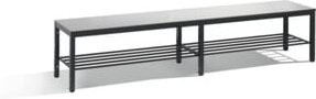 C+P Umkleidebank Basic Plus mit Schuhrost, Gestell Schwarzgrau, Dekor Silbergrau, B/T/H: 196,0 x 35,3 x 40,1 cm - Bild 1