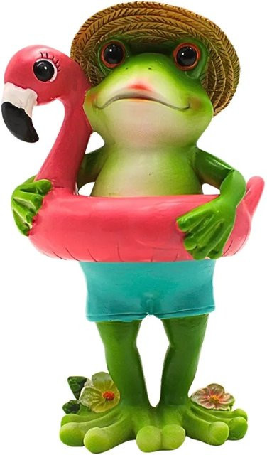 Dekohelden24 XL Deko-Frosch aus Keramik in Grün, H x B x T: 20 x 11 x 10 cm - Bild 1