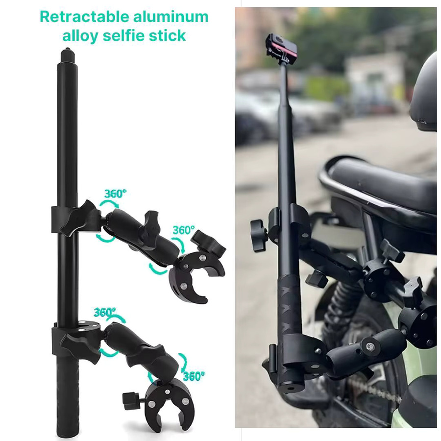 HONGDAK Aluminium Legierung Doppel Buchse Arm für 25mm Kugelkopf Halterung, Schwarz - Bild 2