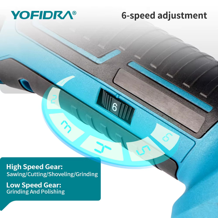 YOFIDRA 600 W kabelloses Multitool Elektro-Oszillier-Säge mit einstellbarem 4 Grad Winkel für Makita LXT Akkus - Bild 3