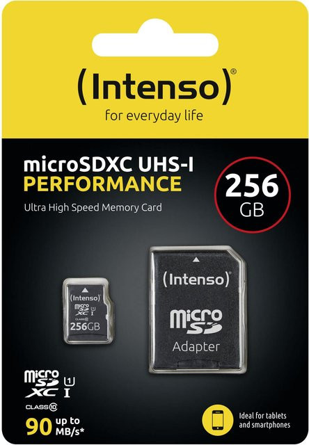 Intenso microSDXC Performance Speicherkarte UHS-I, 256 GB, Schwarz - Bild 3