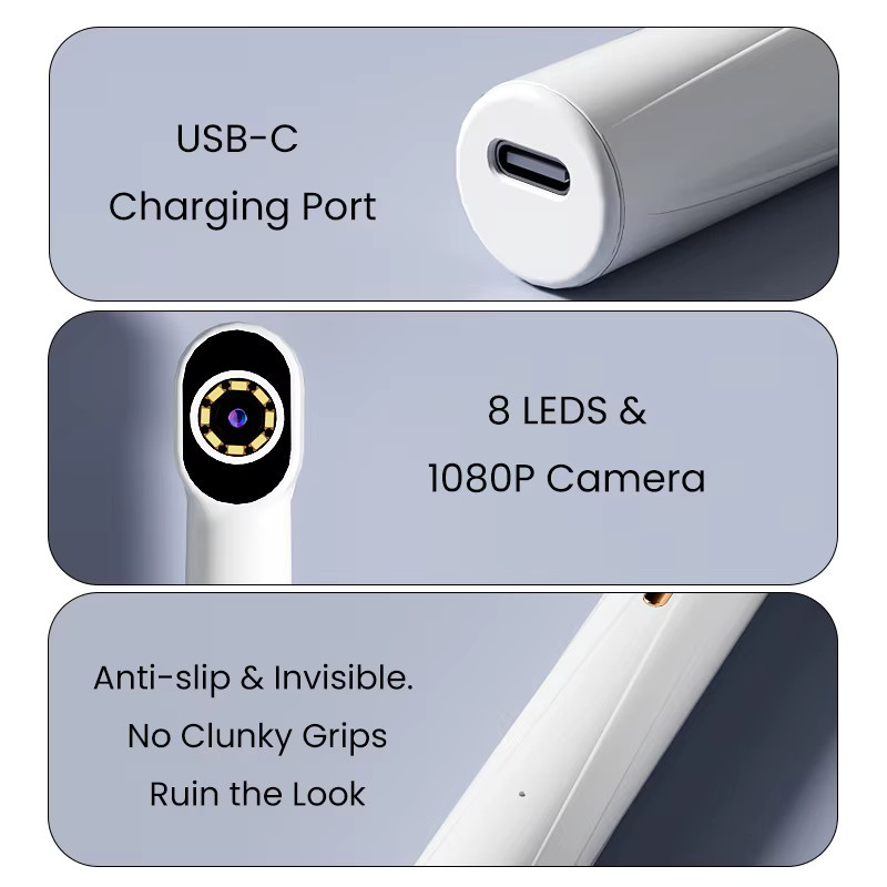 VISHRT Handheld WIFI Endoskop Video Kamera mit 8 LEDs und USB-C Aufladung in Weiß für Smartphones - Bild 4