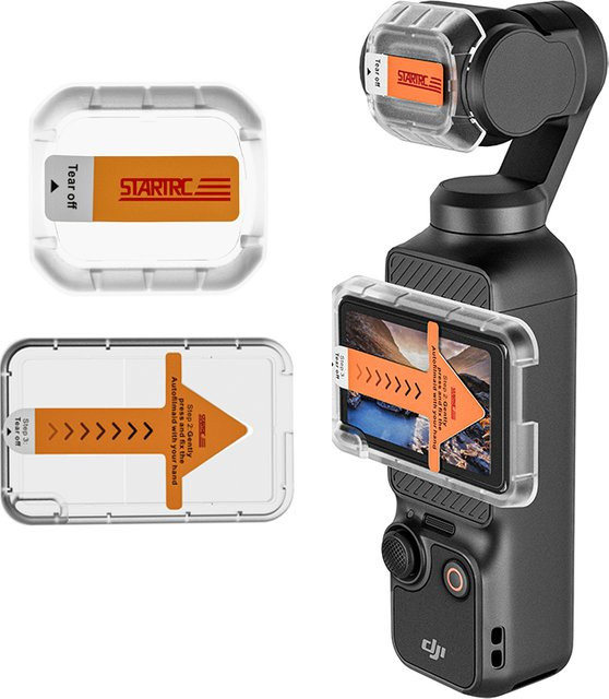 DJI Osmo Pocket 3 Displayschutzfolie aus gehärtetem Glas, 2 Sets mit 4 Stück, transparent - Bild 1