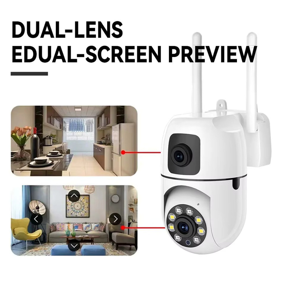 PEGATAH 8MP HD WLAN-Überwachungskamera für den Außenbereich in Weiß mit 4K Auflösung, Dual-Objektiv und Personenerkennung - Bild 4