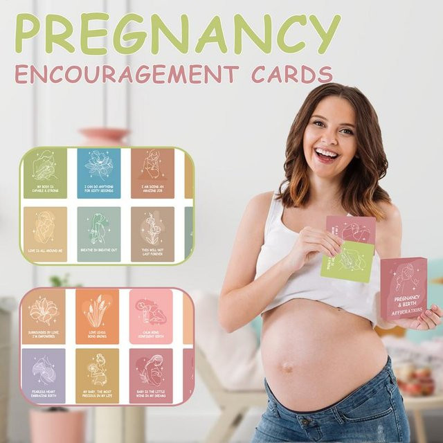 Mom Daily Affirmations Schwangerschafts-Ermutigungskarten und Geburtsaffirmationskarten mit 50 positiven inspirierenden Zitaten in Pink - Bild 1