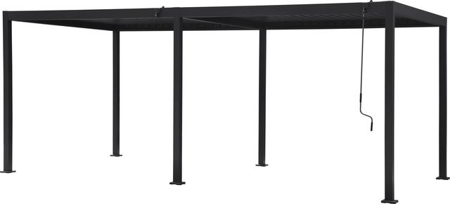 Moderne Pergola Carinda aus Aluminium in Anthrazit Matt mit Lamellen, B/T/H: 584 x 239 x 296 cm - Bild 1