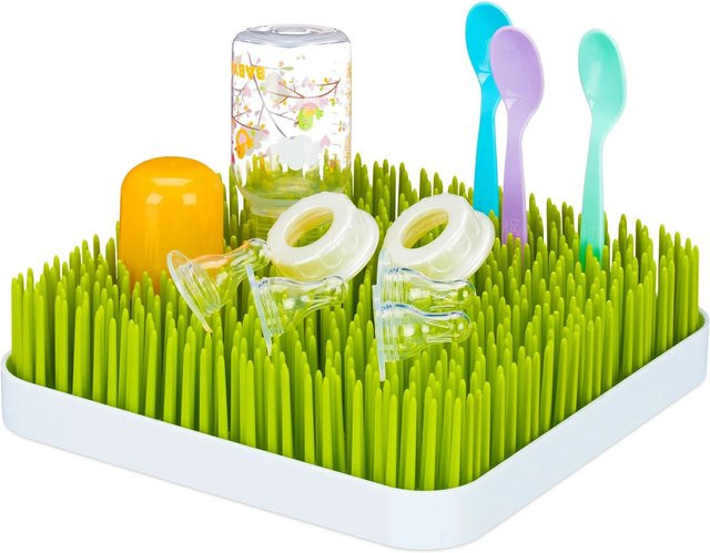 Littlechoice Abtropfgestell aus Kunststoff in Grün Weiß, BPA-frei und spülmaschinengeeignet, B/T/H: 23,5 x 23,5 x 6,5 cm - Bild 1