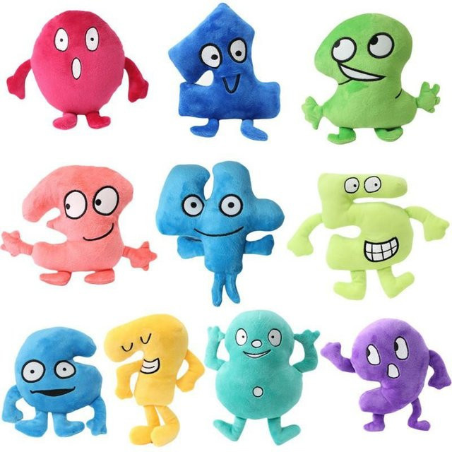 Null Eins Zwei Drei Vier Fünf Sieben Acht Neun Kampf um Trauminsel, Plüschtier, Kissenpuppe, 10-teiliges Set, blau - Bild 1
