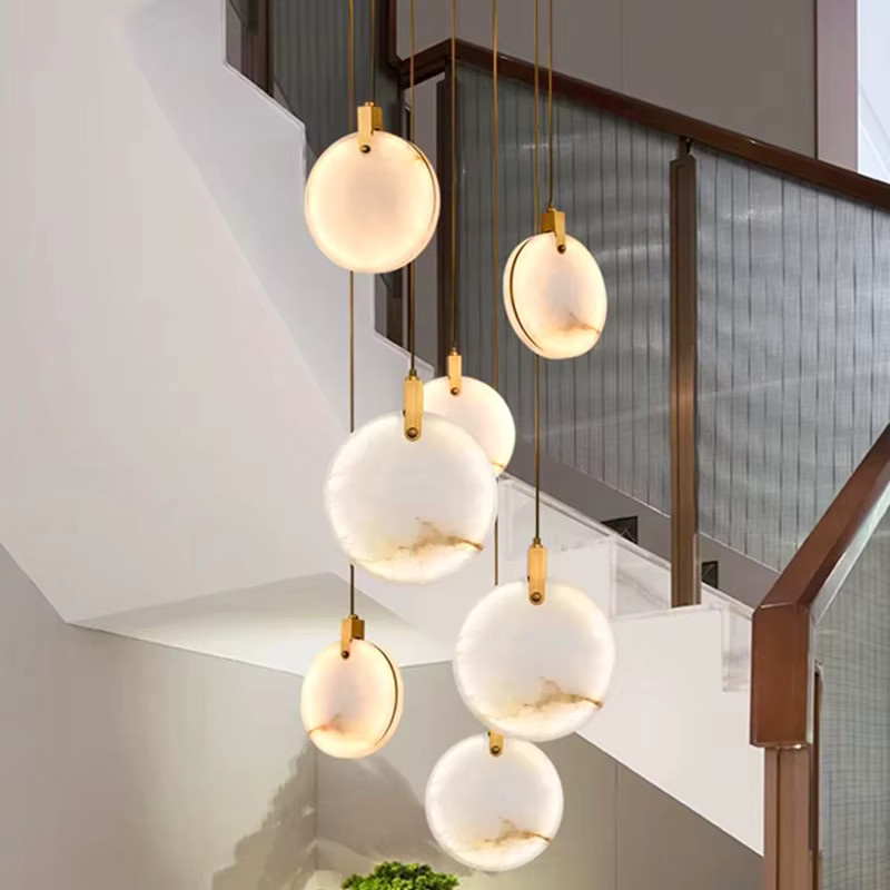 ABCZ Kronleuchter aus Kupfer und Marmor in modernem Luxus-Design für Wohnzimmer, Schlafzimmer oder Treppenhäuser - Bild 4