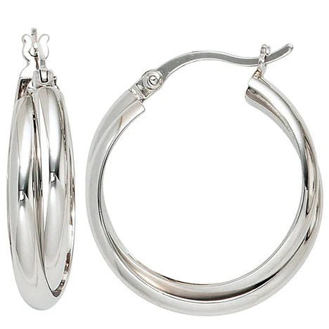 Colfem Creolen rund, 925 Sterling Silber, Unisex - Bild 1