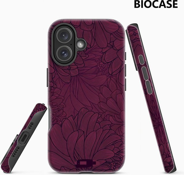 Potdemiel Handyhülle mit Blütenblatt-Design für iPhone 17 16 15 14 13 Pro Max Plus, magnetisch, rot und lila - Bild 1