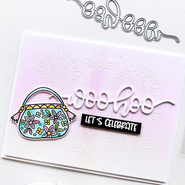 Metall Schneidwerkzeug Woohoo Schriftzug für DIY Scrapbooking und Bastelarbeiten - Bild 1