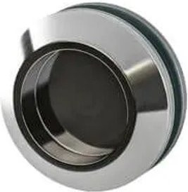 Hansa Glasschiebetür mit Muschelgriff in Silber aus gebürstetem Edelstahl - Bild 1