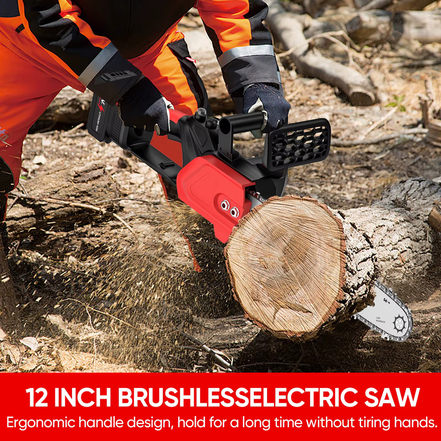 Bürstenlose elektrische Kettensäge 12 Zoll mit 20000 U/min, wiederaufladbare Handsäge kompatibel mit Makita 21V LXT Akkus - Bild 5