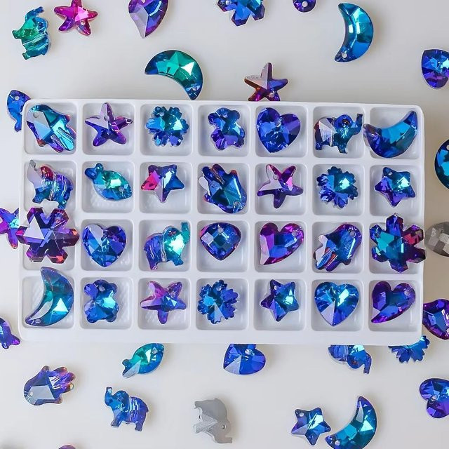 ZHUBI Anhänger Kristall Herz, Blau, Glas - Bild 1