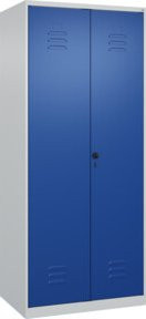 C+P Wäsche-Spind Classic PLUS mit 2 Abteilen und Sicherheits-Drehriegel, Farbe Grau/Blau, B/T/H: 80 x 50 x 185 cm - Bild 1