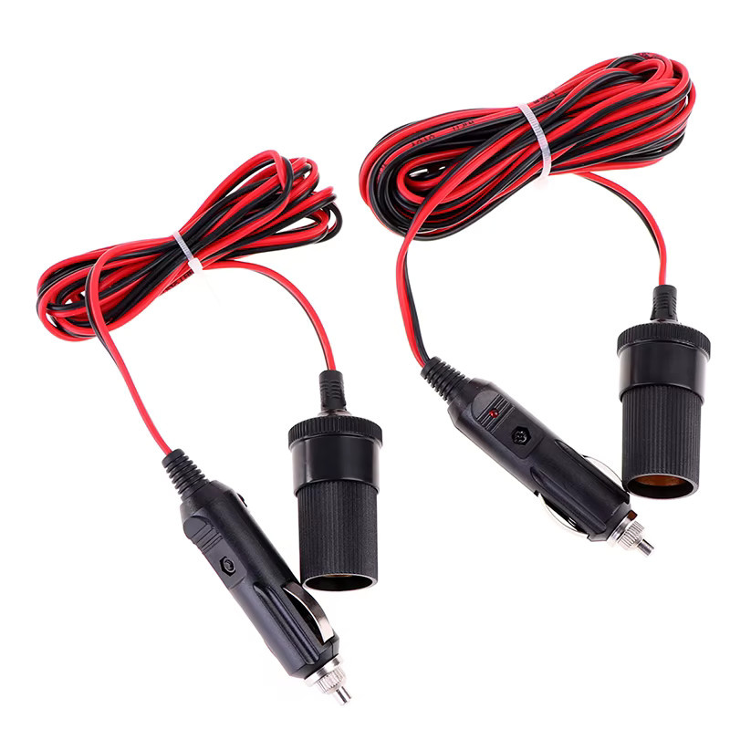 12V Auto Zigarettenanzünder Verlängerungskabel mit Anzeige und Licht, 5m Länge, Schwarz - Bild 2