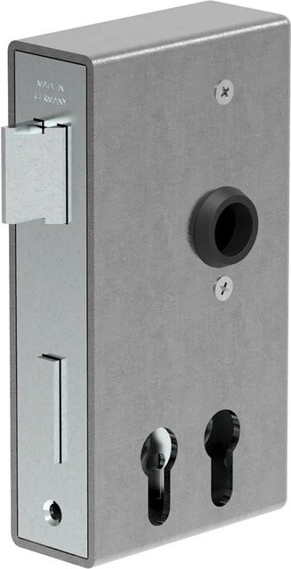 FeNau Kastenschloss aus verzinktem Stahl in Silber für zwei Profilzylinder, 40 mm - Bild 1