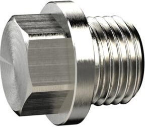 Riegler Verschlussschraube mit Außensechskant und Bund, G 1 1/2, SW 30, Messing silber - Bild 1