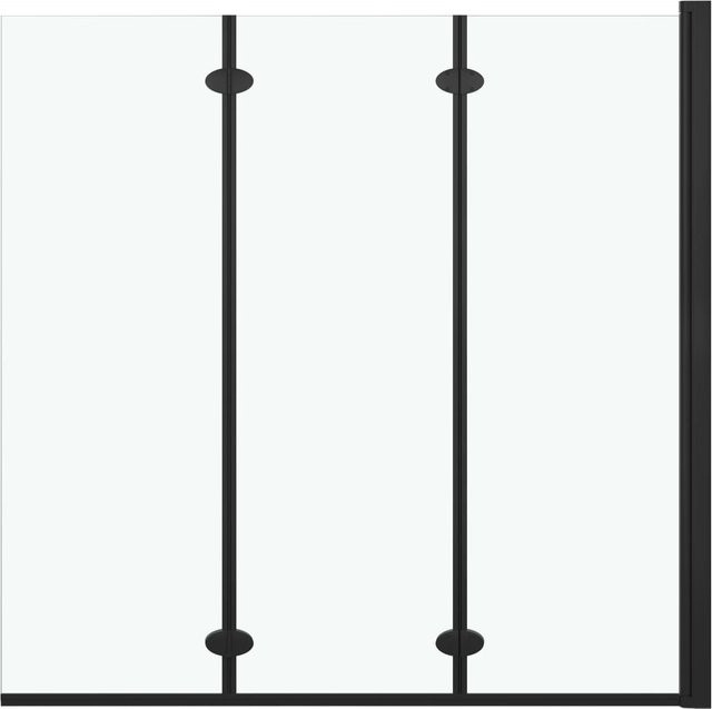 VD Home Furnishing Faltbare 3-teilige Duschwand aus ESG-Sicherheitsglas in Schwarz, Breite: 130 cm, Höhe: 138 cm - Bild 1