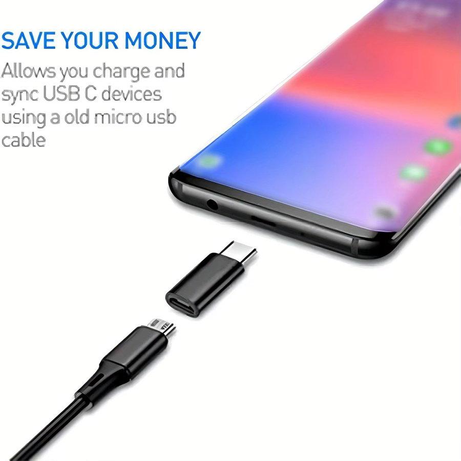 8er-Pack USB auf USB-C Adapter Set, USB Typ A auf USB Typ C Konverter, Farbe: Schwarz - Bild 4