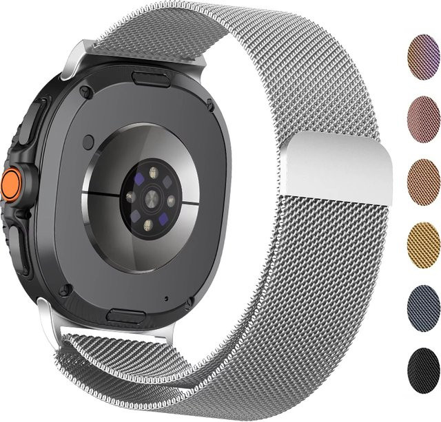 Uhrenarmband Milanese, Edelstahl, Silber, Unisex, für Samsung Galaxy Watch 8-8 Classic - Bild 1