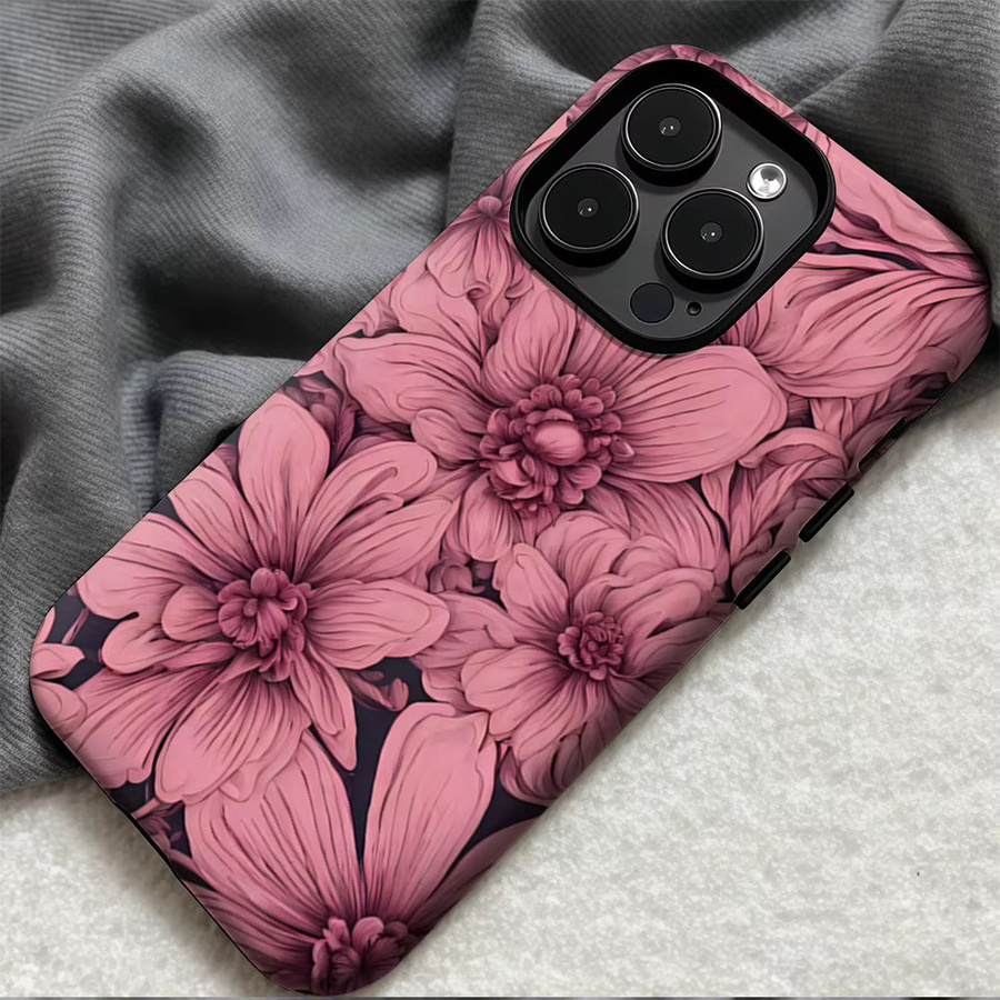 Potdemiel Handyhülle Blush Dahlia Tide für iPhone 17 16 15 14 13 12 11 Pro Max Plus mit doppelschichtiger Rückseite in Pink - Bild 5