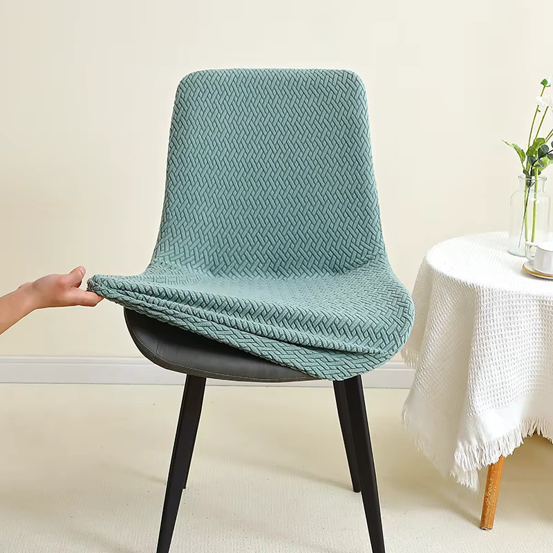 WANERQU Jacquard Stuhlbezug für gebogene Esszimmerstühle, elastisch und waschbar, einfarbig - Bild 3