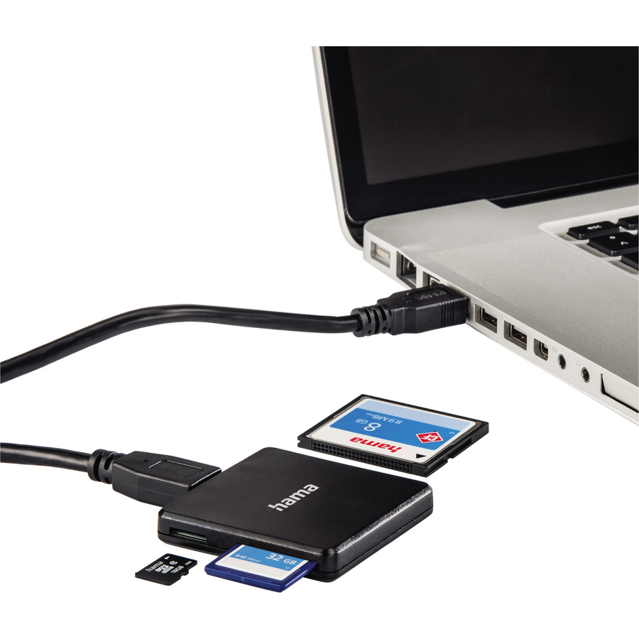 Hama USB 3.0 Kartenlesegerät mit USB-A Anschluss in Schwarz - Bild 2