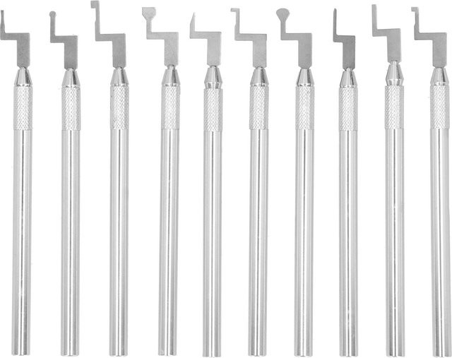 DIYelecs 10er Set Professionelles Schnitzmesser für Haarwachs, Schmuck und Handwerk in Weiß und Silber - Bild 1