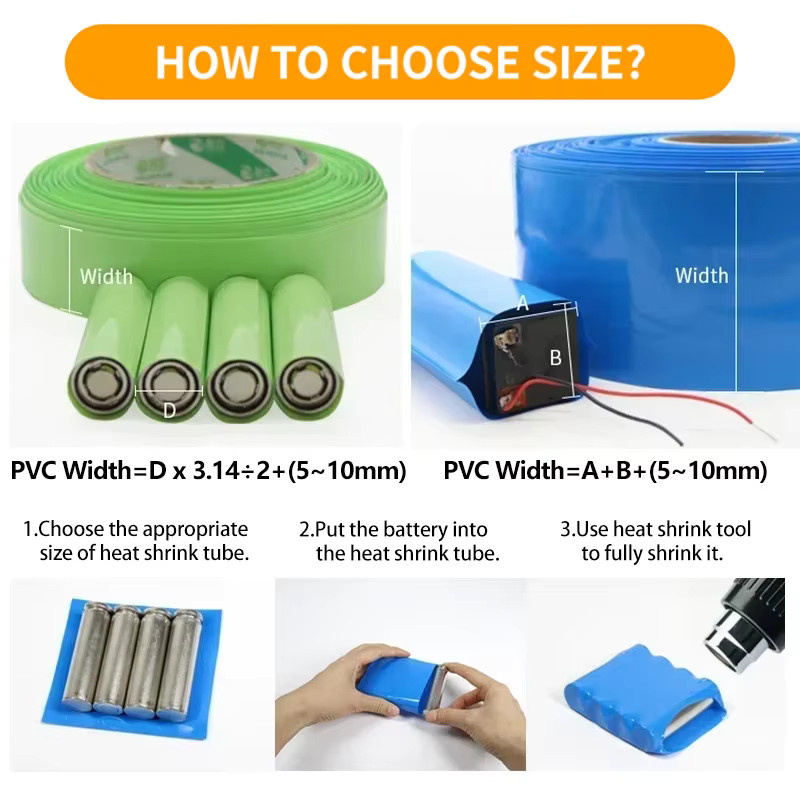 3M PVC-Schrumpfschlauch Blau, 23 mm Durchmesser, 500 mm Länge, Isolierende Schutzfolie für 18650 Lipo-Batteriepacks - Bild 2