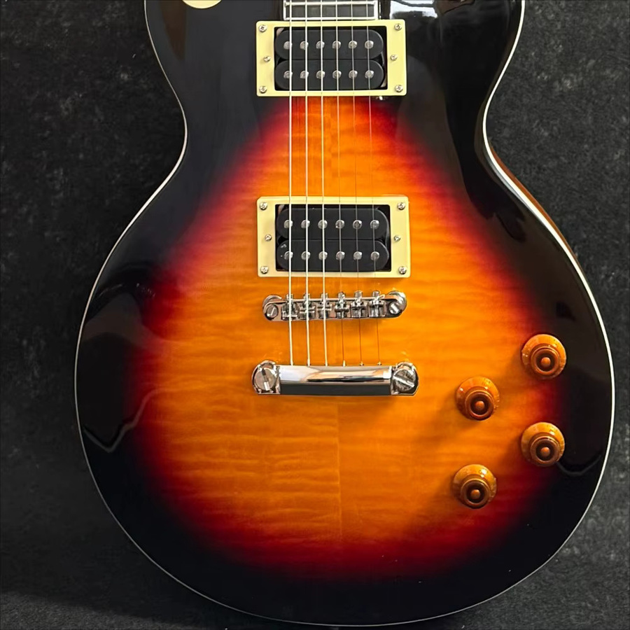 Deutsches Lager E-Gitarre in Gelb mit Mahagoni-Korpus, HH-Tonabnehmern und Chrom-Hardware - Bild 1