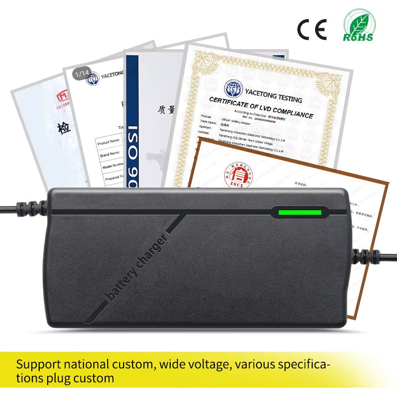 Intelligentes Schnellladegerät für Lithium-Ionen-Batteriepacks mit Lüfter, EU-Stecker, Farbe: Schwarz - Bild 2