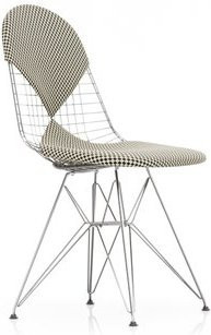 Vitra Wire Chair Dkr 2 aus lackiertem Stahl in Schwarz und Multicolour mit Kissen - Bild 1