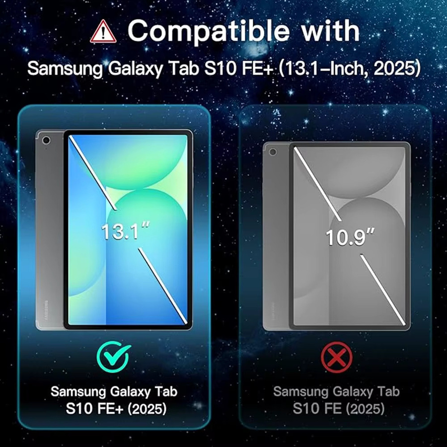 Displayschutzfolie aus gehärtetem Glas für Samsung Galaxy Tab S10 FE Plus / S10 FE+ (13,1 Zoll), transparent, kratzfest und HD klar - Bild 2
