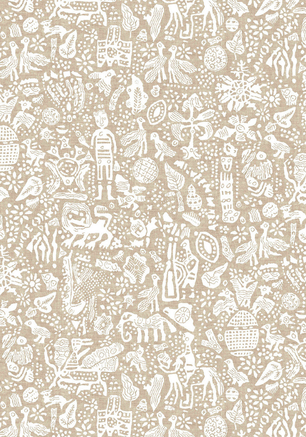 Lewis & Wood Tapete Minna Maze Raffia in Beige mit Vliesgrund - Bild 1