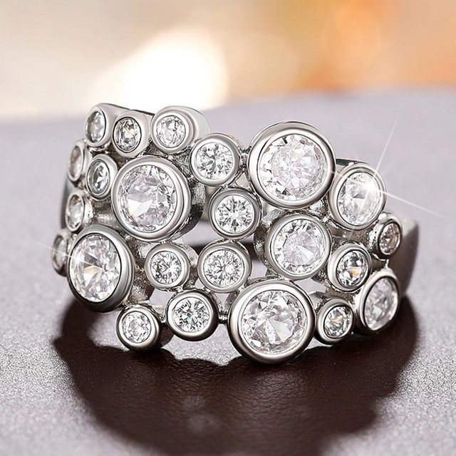 YIRAN Jewelry Ringe, Messing, Zirkonia, Kristall, Damen - Bild 1