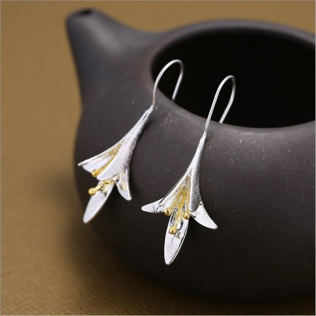 Ohrringe Orchideen, 925 Sterling Silber - Bild 1