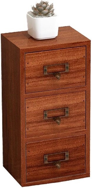 CosyHome Schmuckkästchen aus Holz mit 3 Schubladen in Braun als Retro Desktop Aufbewahrungsorganisator - Bild 1