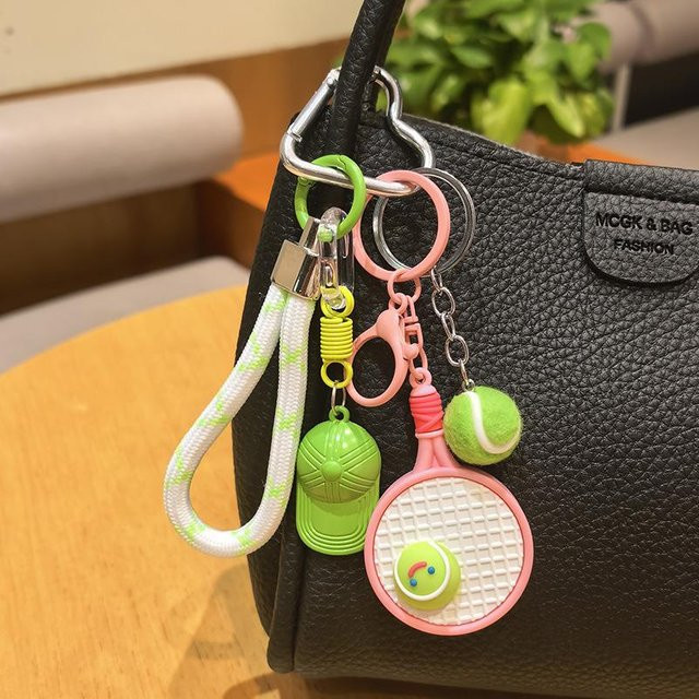 Anhänger Tennisball und Tennisschläger, Schwarz, Unisex - Bild 1