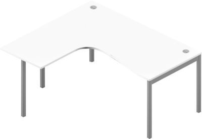 Winkelschreibtisch Arlon-Office in Weiß mit 4-Fuß-Gestell, B: 160 cm, T: 120 cm, H: 73 cm - Bild 1