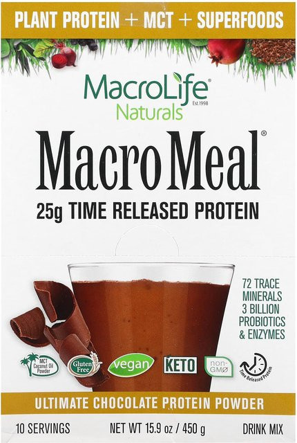 Macrolife Naturals Macro Meals Ultimate Superfood Schokolade Protein 10 x 45 g - Bild 1