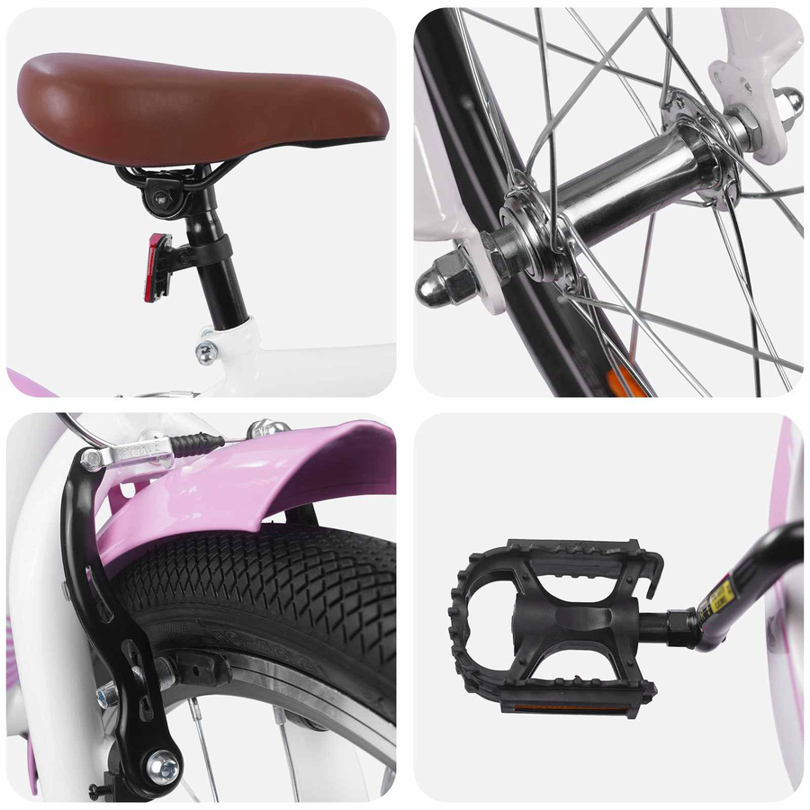 vidaXL Kinderfahrrad 18 Zoll Hellrosa für 5-7 Jahre Alt - Bild 2