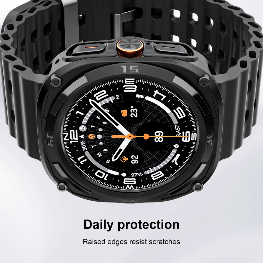 Samsung Displayschutzfolie und Hülle für Galaxy Watch Ultra, Schwarz, Silikon - Bild 4